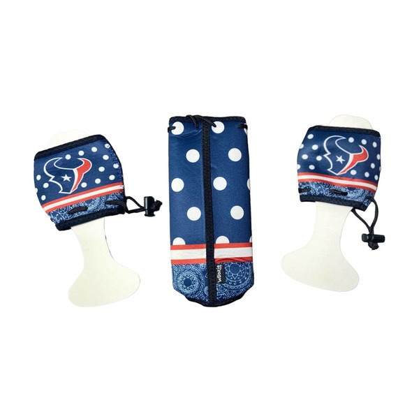 Houston Texans WINE GLASS NEOPRENE WOOZIES SET‎ NEW - Picture 6 of 8
